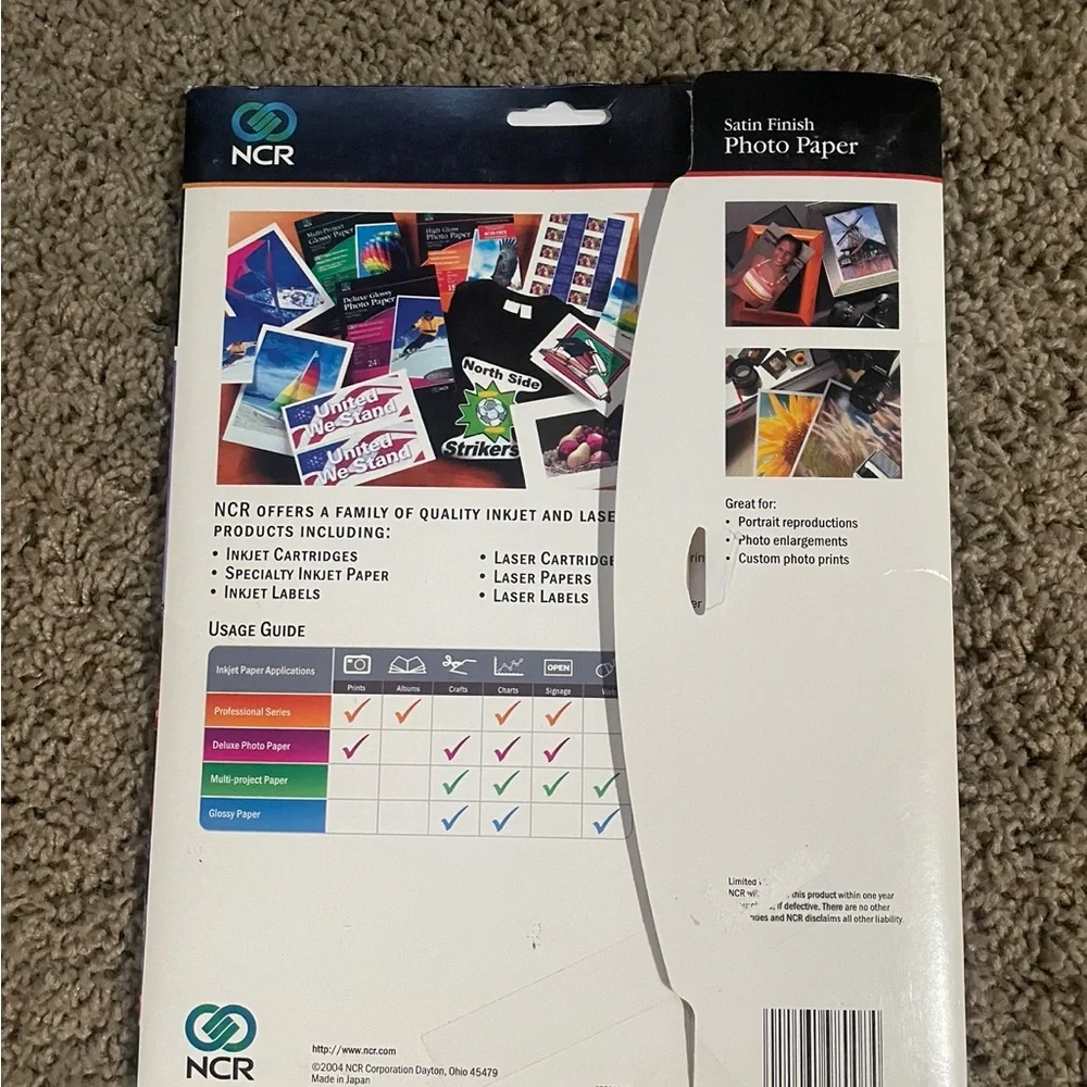 Satin finish glossy photo paper